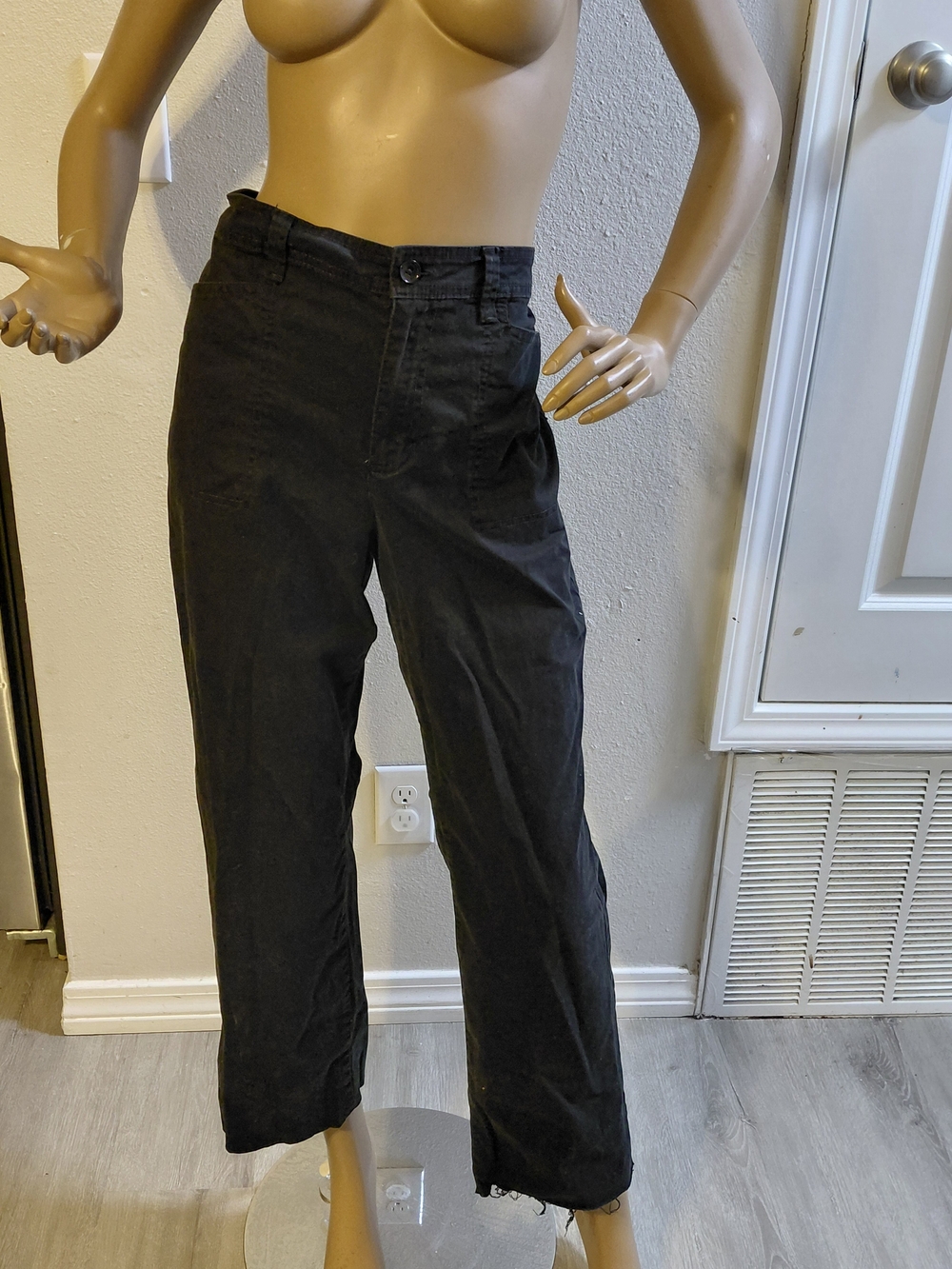 Classic Womens Black Straight-Leg Pants